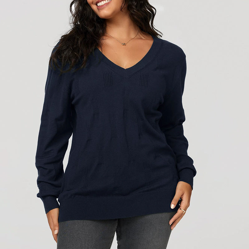 ZhiKnit Women's Soft V Neck Long Sleeve Fall Casual Regular Fit Sweater Tops
