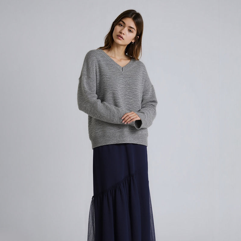 ZhiKnit Women’s V Neck Sweaters Long Sleeve Ribbed Soft Knit Pullover Cozy Lightweight Casual Tops