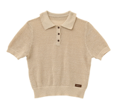 ZhiKnit  Women's Solid Casual Loose Simple Office Pullover Short Sleeve Knit Lapel Tops