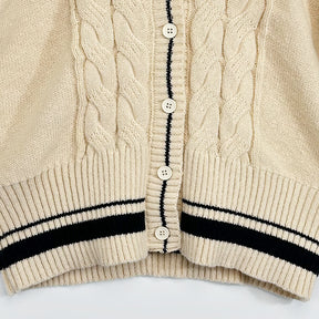 ZhiKnit American retro contrasting coarse needle twisted flower cardigan sweater for women's autumn new slim fit sweater sweater sweater