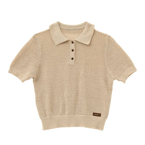 ZhiKnit  Women's Solid Casual Loose Simple Office Pullover Short Sleeve Knit Lapel Tops