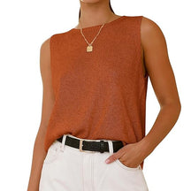 ZhiKnit Women's Sleeveless Sweater Vest 2025 Summer Crew Neck Ribbed Knit Lightweight Pullover Casual Loose Fit Tank Tops