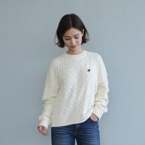 Ladies' Round-neck Embroidered Sweater CrewNeck