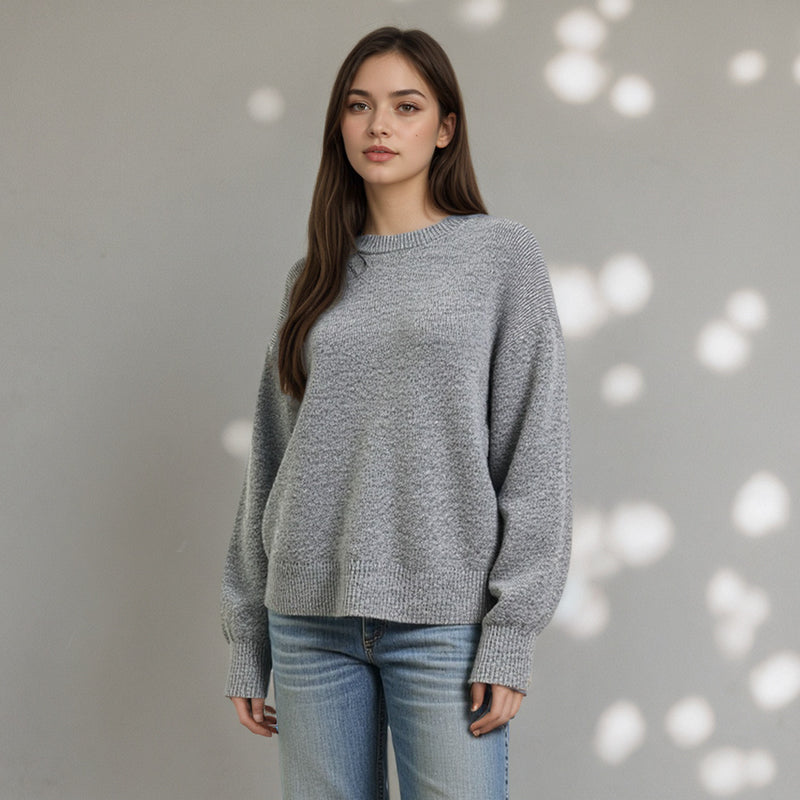 Thick round neck loose fitting head CrewNeck crewneck sweatshirts women crewneck sweater