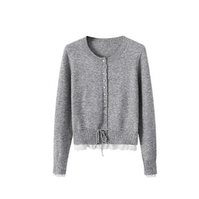 ZhiKnit Womens Fall Button Down Cardigans Chunky Knit Ruffle Open Front Cropped Cardigan Sweaters Soft Long Sleeve Tops