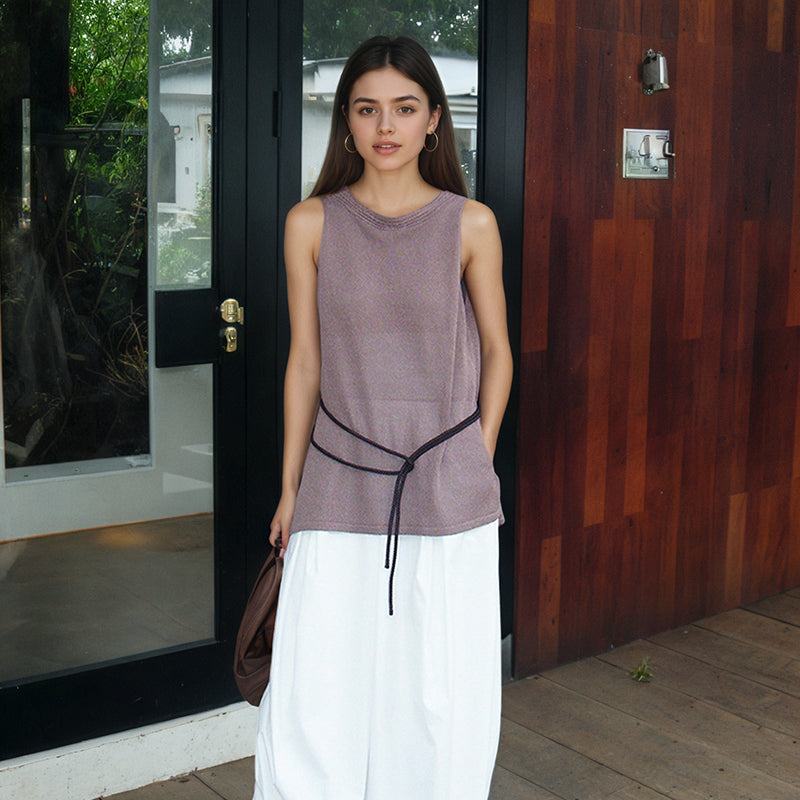 ZhiKnit Women's two-piece shorts summer casual suit sweater knitted beach vacation long top