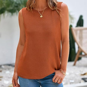 ZhiKnit Women's Sleeveless Sweater Vest 2025 Summer Crew Neck Ribbed Knit Lightweight Pullover Casual Loose Fit Tank Tops