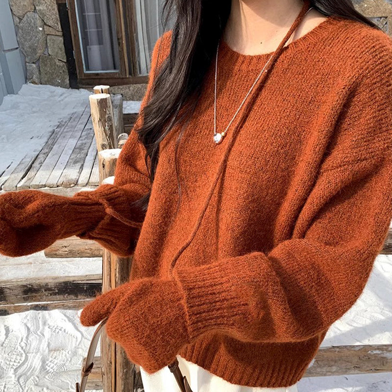 ZhiKnit Women's 2025 Fall Sweaters Casual Crew Neck Long Sleeve Pullover Tops Ribbed Knit Loose Fit Winter Clothes