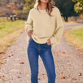 ZhiKnit Womens Sweaters Fall 2025 Oversized Chunky Knitted Pullover Sweater Casual Long Sleeve Crewneck Cute Sweaters