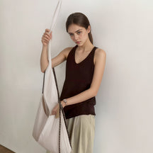 ZhiKnit Women's Non See Through Double V-Neck Fall Casual Tank 2025