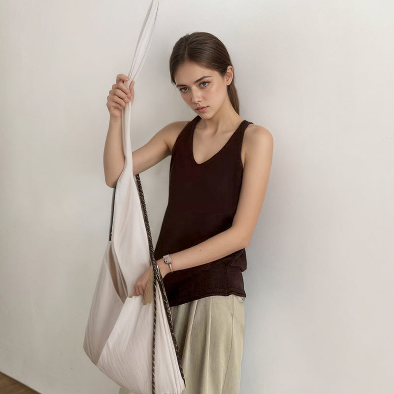 ZhiKnit Women's Non See Through Double V-Neck Fall Casual Tank 2025