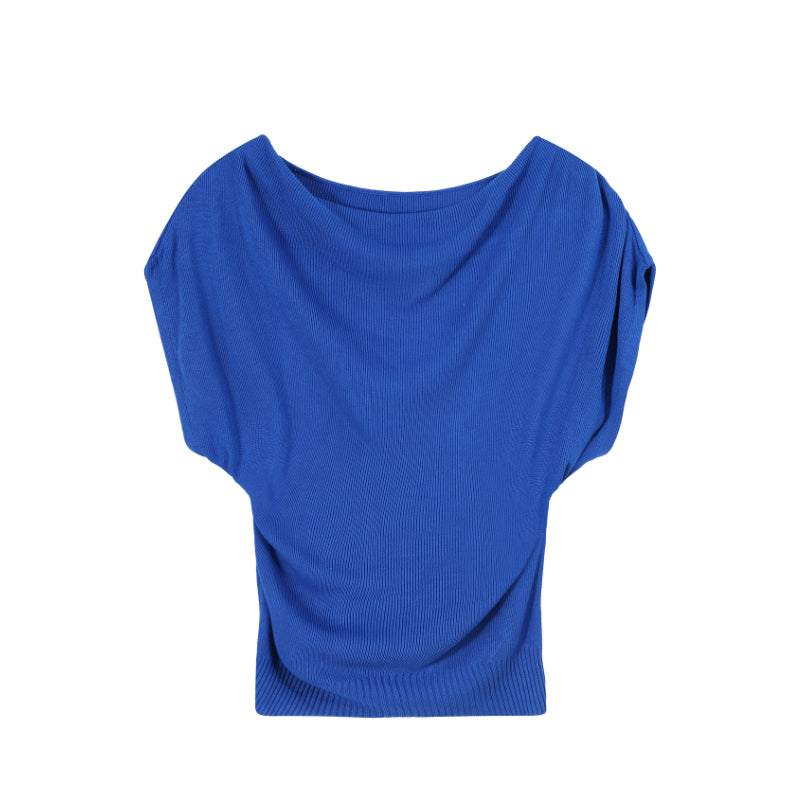 ZhiKnit Off The Shoulder Tops for Women 2025 Summer Short Sleeve Knit Loose Fit Tunic Shirts Casual Lightweight Sweaters