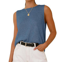 ZhiKnit Women's Sleeveless Sweater Vest 2025 Summer Crew Neck Ribbed Knit Lightweight Pullover Casual Loose Fit Tank Tops