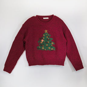 ZhiKnit Women's Christmas sweater paired with innovative printed round neck sweater pullover neck sweater