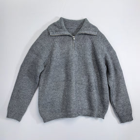 ZhiKnit Quarter Zip Pullover Sweaters for Women Trendy V Neck Long Sleeve Fall Sweaters Solid Knit Chunky Sweater