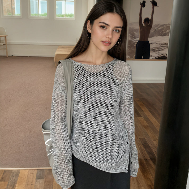 ZhiKnit 2025 Fairycore Cottagecore Clothing Fairy Grunge Aesthetic Crochet Top for Women Knitted Hollow Out Sweater Pullover