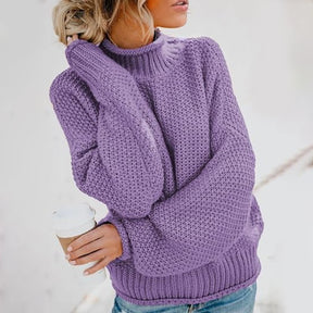 ZhiKnit Womens 2025 Winter Fall Solid Turtleneck High Neck Balloon Long Sleeve Sweaters Pullover Outerwear sweaters for women sweaters for women sweaters for women