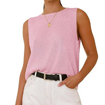 ZhiKnit Women's Sleeveless Sweater Vest 2025 Summer Crew Neck Ribbed Knit Lightweight Pullover Casual Loose Fit Tank Tops