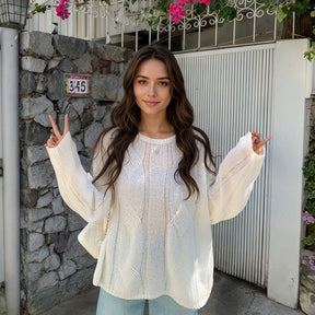 ZhiKnit Women's Cable Cropped Sweater Long Sleeve Crewneck Pullover Knit Jumper Top