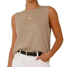 ZhiKnit Women's Sleeveless Sweater Vest 2025 Summer Crew Neck Ribbed Knit Lightweight Pullover Casual Loose Fit Tank Tops