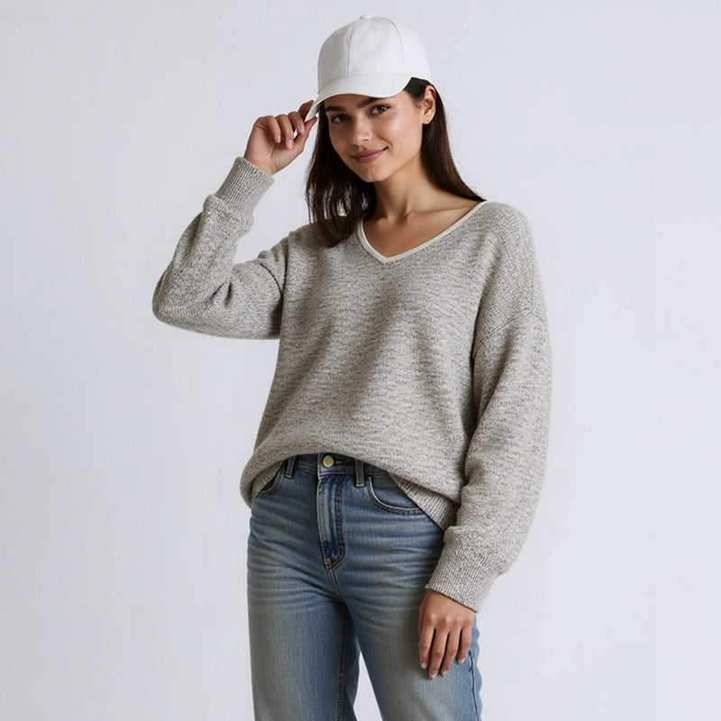 ZhiKnit Womens Sweaters Dressy Casual Long Sleeve V Neck Lightweight Ribbed Knit Wool Pullover Jumper Top