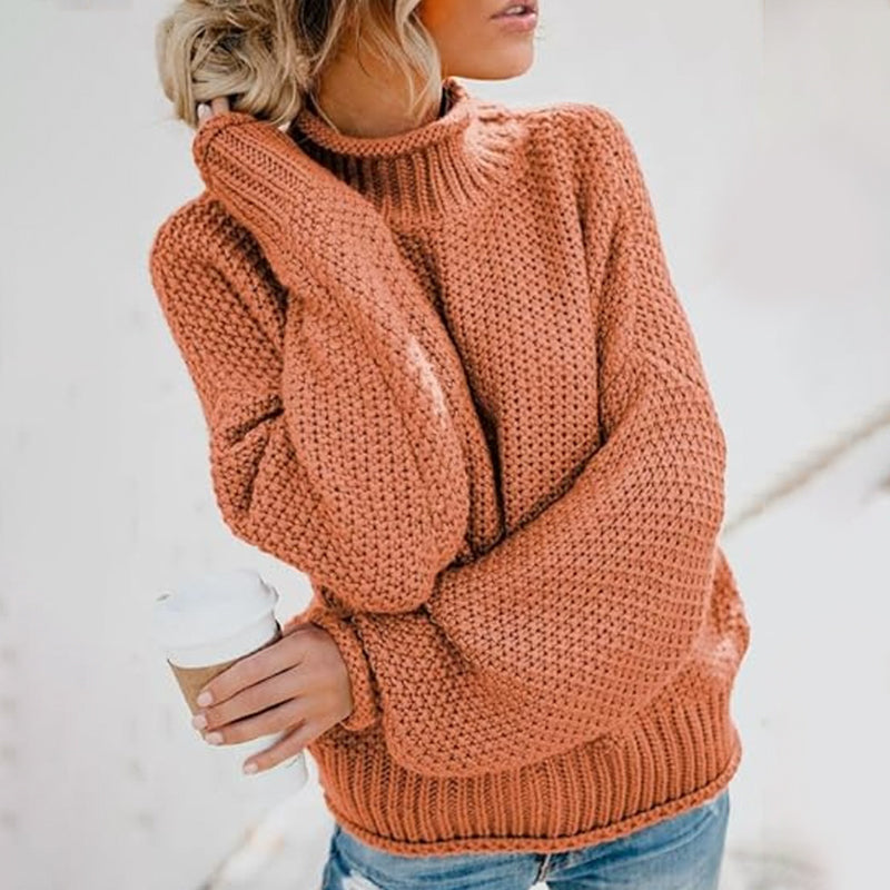 ZhiKnit Womens 2025 Winter Fall Solid Turtleneck High Neck Balloon Long Sleeve Sweaters Pullover Outerwear sweaters for women sweaters for women sweaters for women
