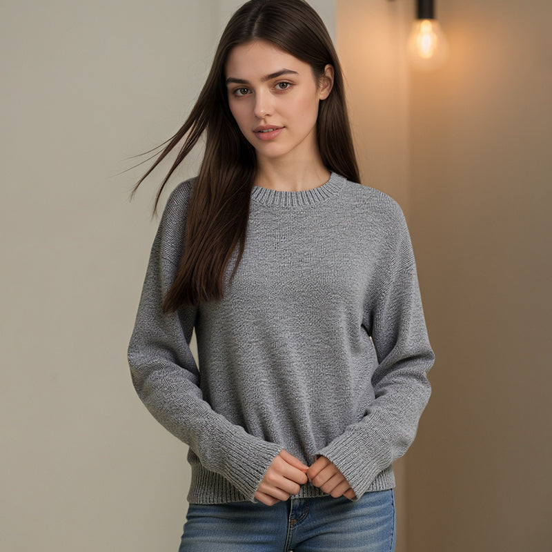 Thick round neck loose fitting head CrewNeck crewneck sweatshirts women crewneck sweater