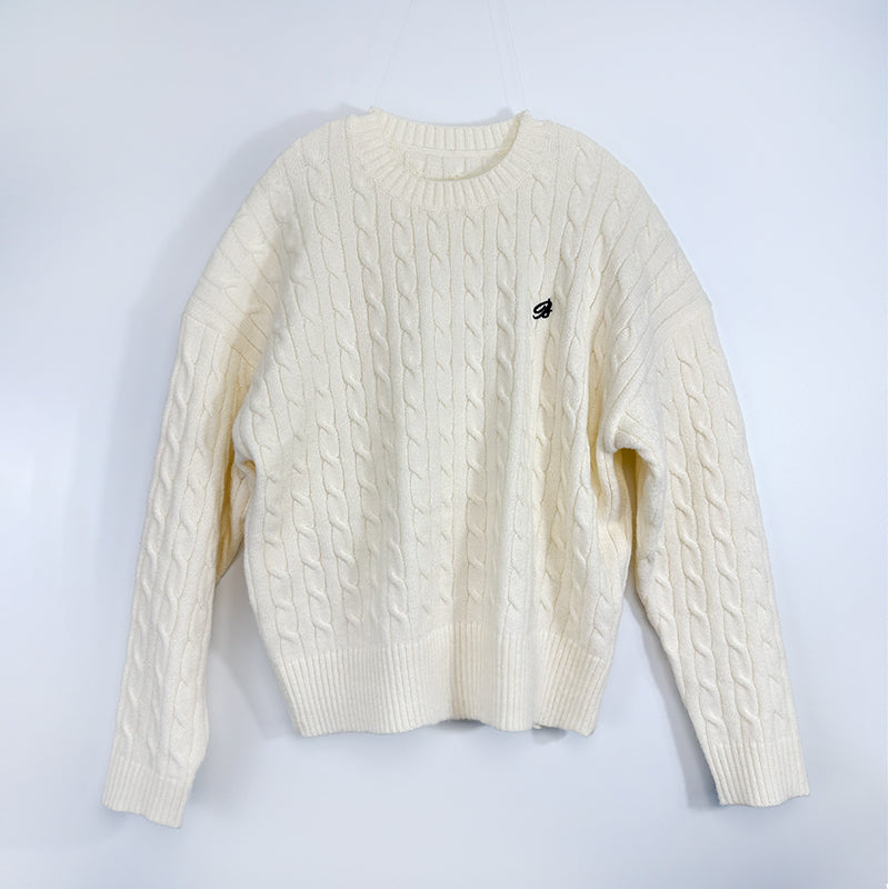 Ladies' Round-neck Embroidered Sweater CrewNeck