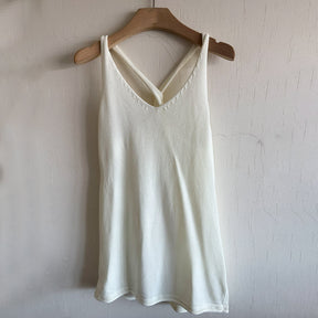 ZhiKnit Women's Non See Through Double V-Neck Fall Casual Tank 2025