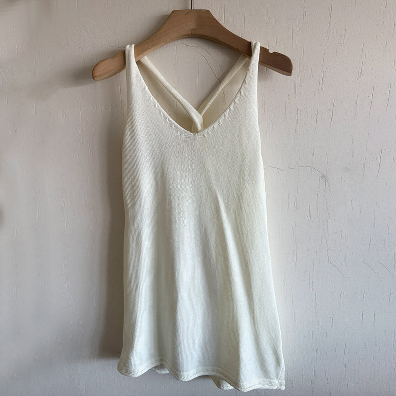ZhiKnit Women's Non See Through Double V-Neck Fall Casual Tank 2025