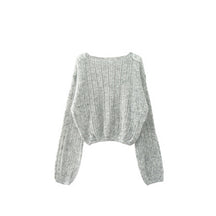ZhiKnit Women See Through Crew Neck Sheer Mesh Knitted Sweater Solid Basic Long Sleeve Loose Fit Knit Pullover Jumper Top