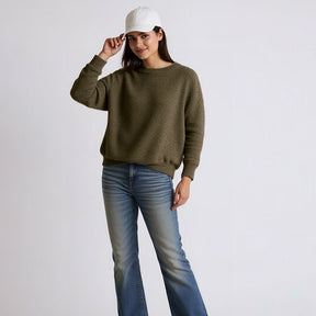 Thick round neck loose fitting head CrewNeck crewneck sweatshirts women crewneck sweater