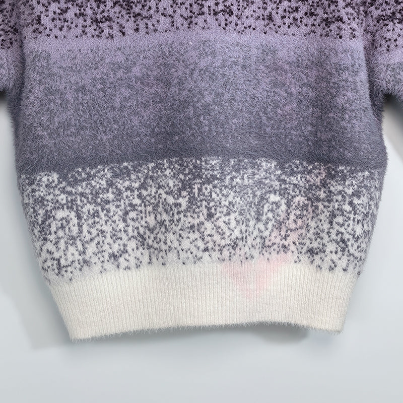 Women's Striped Colorful Sweater Long Sleeves V territory CrewNeck