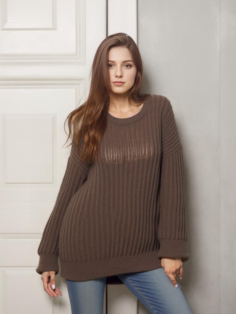 ZhiKnit Sweaters for Women Trendy Long Sleeve Shirts Ribbed Knit Lantern Sleeve Lightweight Sweaters Pullover Knitwear Tops