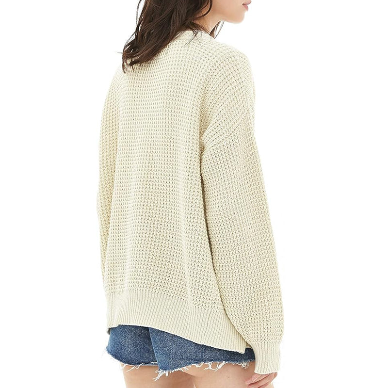 ZhiKnit Cardigan Sweaters for Women 100% Cotton Button-Down Long Sleeve Oversized Knit Outerwear