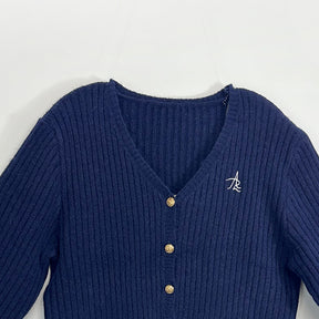ZhiKnit American retro short fitted knitted cardigan for women, suitable for autumn and winter as an inner layer or base layer top sweater