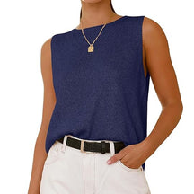 ZhiKnit Women's Sleeveless Sweater Vest 2025 Summer Crew Neck Ribbed Knit Lightweight Pullover Casual Loose Fit Tank Tops