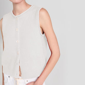ZhiKnit Womens Casual Crew Neck Sleeveless Sweater Vests 2025 Fall Button Down Ribbed Knit Tank Tops Loose Trendy Cardigans