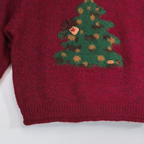 ZhiKnit Women's Christmas sweater paired with innovative printed round neck sweater pullover neck sweater