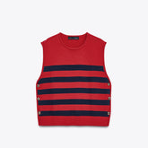 ZhiKnit Women's Round Neck Sleeveless Pullover Ribbed Knit Sweater Vest Top