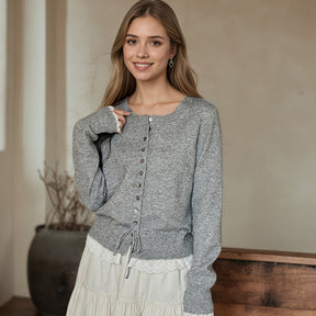 ZhiKnit Womens Fall Button Down Cardigans Chunky Knit Ruffle Open Front Cropped Cardigan Sweaters Soft Long Sleeve Tops