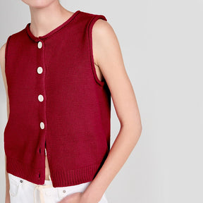 ZhiKnit Womens Casual Crew Neck Sleeveless Sweater Vests 2025 Fall Button Down Ribbed Knit Tank Tops Loose Trendy Cardigans