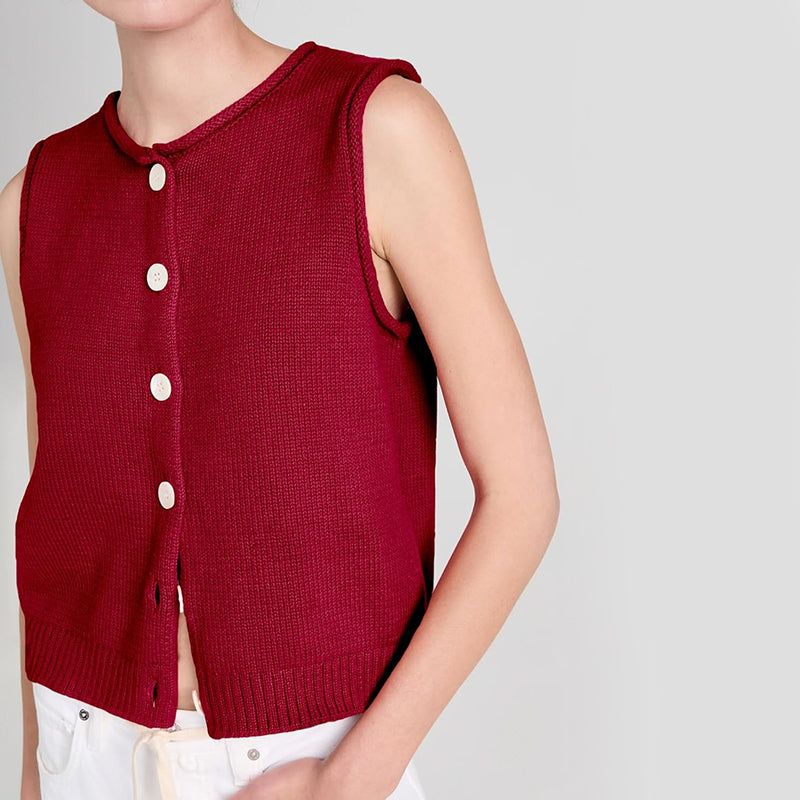 ZhiKnit Womens Casual Crew Neck Sleeveless Sweater Vests 2025 Fall Button Down Ribbed Knit Tank Tops Loose Trendy Cardigans