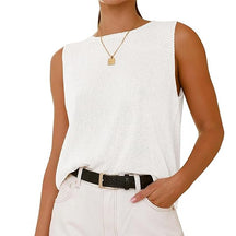 ZhiKnit Women's Sleeveless Sweater Vest 2025 Summer Crew Neck Ribbed Knit Lightweight Pullover Casual Loose Fit Tank Tops