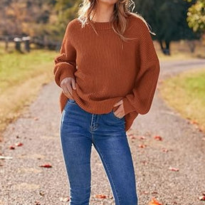 ZhiKnit Womens Sweaters Fall 2025 Oversized Chunky Knitted Pullover Sweater Casual Long Sleeve Crewneck Cute Sweaters