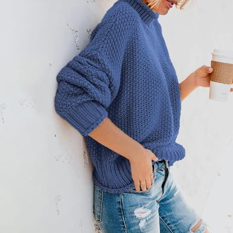 ZhiKnit Womens 2025 Winter Fall Solid Turtleneck High Neck Balloon Long Sleeve Sweaters Pullover Outerwear sweaters for women sweaters for women sweaters for women