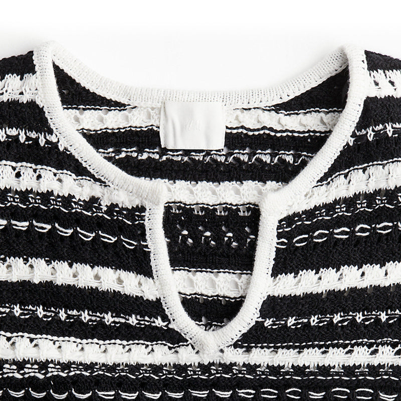 ZhiKnit Women's sweater pullover casual long sleeved V-neck color blocked pullover knitted women's sweater