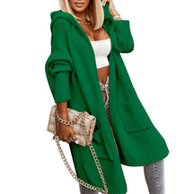 ZhiKnit Womens Long Cardigans Cable Knitted Open Front Oversized Hooded Outerwear Sweater Coat