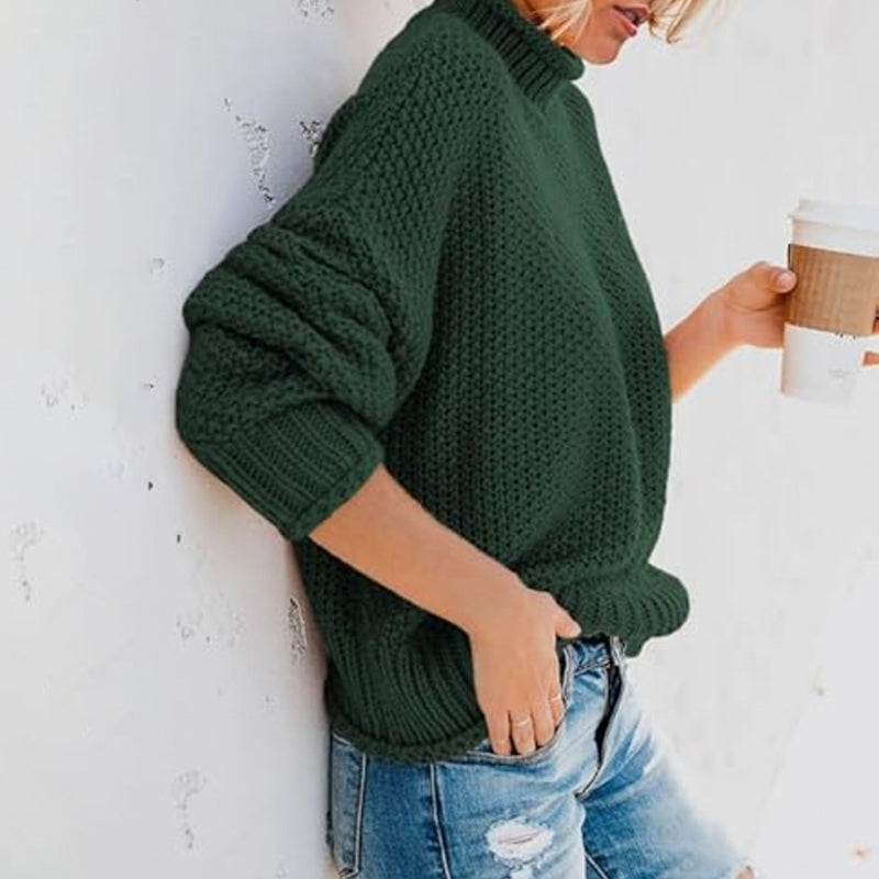 ZhiKnit Womens 2025 Winter Fall Solid Turtleneck High Neck Balloon Long Sleeve Sweaters Pullover Outerwear sweaters for women sweaters for women sweaters for women