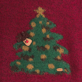 ZhiKnit Women's Christmas sweater paired with innovative printed round neck sweater pullover neck sweater